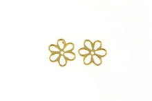 Load image into Gallery viewer, 14K Flower Daisy Nature Motif Stud Enhancer Earring Jackets Yellow Gold