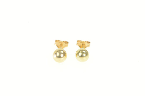 14K 4.9mm Ball Classic Round Sphere Stud Earrings Yellow Gold