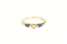 Load image into Gallery viewer, 14K LaCroix Diamond Lapis Lazuli Engagement Ring Yellow Gold