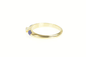 14K LaCroix Diamond Lapis Lazuli Engagement Ring Yellow Gold