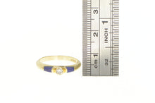 Load image into Gallery viewer, 14K LaCroix Diamond Lapis Lazuli Engagement Ring Yellow Gold