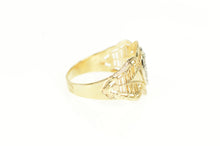 Load image into Gallery viewer, 10K D Diamond Filigree Scalloped Statement Ring Yellow Gold