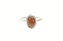 Load image into Gallery viewer, Sterling Silver Mexican Fire Opal Cabochon Bezel Vintage Ring