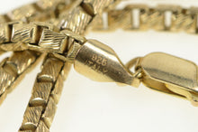 Load image into Gallery viewer, Sterling Silver Grooved Textured Rounded Box Link Chain Necklace 24&quot;