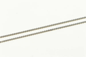 14K 1.2mm Serpentine Retro Wavy Flat Chain Necklace 15" White Gold