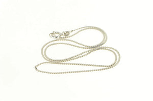 14K 1.2mm Serpentine Retro Wavy Flat Chain Necklace 15" White Gold