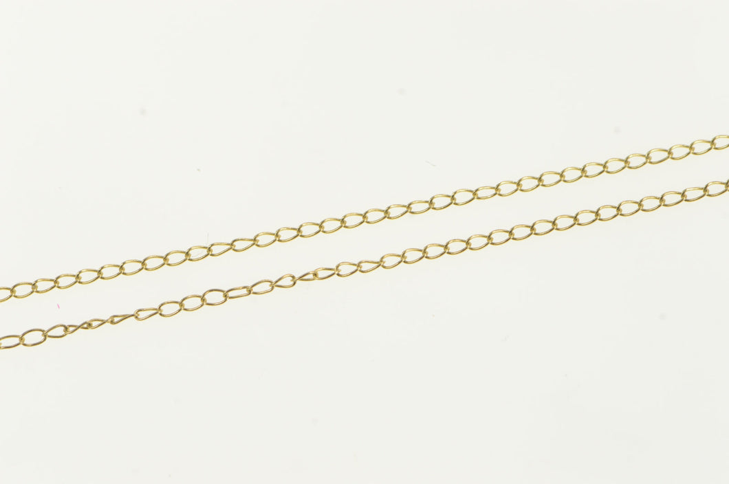 14K 1.0mm Classic Simple Cable Link Chain Necklace 16