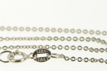 Load image into Gallery viewer, 14K 1.1mm Cable Link Classic Simple Chain Necklace 16&quot; White Gold