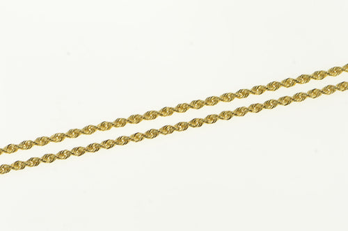 14K 1.7mm Rope Chain Rolling Twist Link Vintage Necklace 17.75