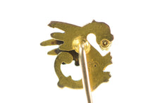Load image into Gallery viewer, 14K Victorian Dragon Diamond Ornate Wyrm Stick Pin Yellow Gold
