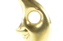 Load image into Gallery viewer, 14K Crescent Moon Face Puffy Vintage Slide Pendant Yellow Gold