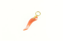 Load image into Gallery viewer, 14K Victorian Coral Traditional Italian Horn Charm/Pendant Yellow Gold