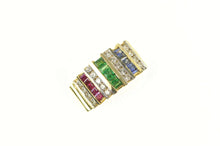 Load image into Gallery viewer, 14K 1.54 Ctw Emerald Ruby Sapphire Diamond Slide Pendant Yellow Gold