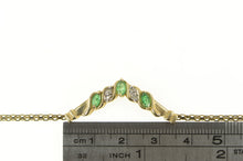Load image into Gallery viewer, 10K Natural Emerald Diamond Chevron Chain Necklace 17&quot; Yellow Gold