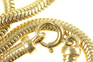 Gold Filled 3.4mm Thick Serpentine Chain Vintage Retro Necklace 18"
