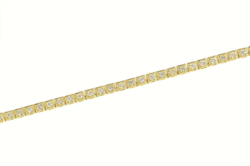 14K 2.50 Ctw Classic Diamond Vintage Tennis Necklace 16