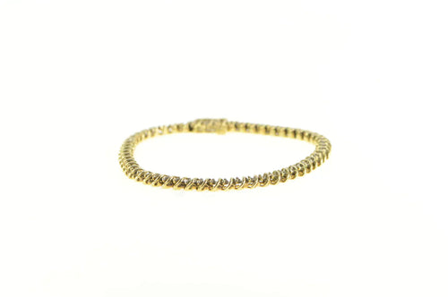 10K 1.00 Ctw Classic Diamond Tennis Vintage Bracelet 6.5