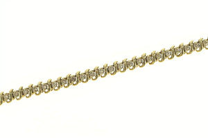 10K 1.00 Ctw Classic Diamond Tennis Vintage Bracelet 6.5" Yellow Gold