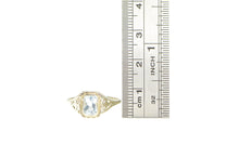 Load image into Gallery viewer, 14K Art Deco Aquamarine Filigree Ornate Engagement Ring White Gold