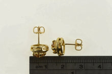 Load image into Gallery viewer, 14K Round Citrine Halo Vintage Statement Stud Earrings Yellow Gold