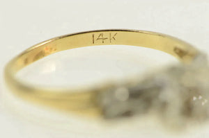 14K 1950's Vintage Diamond Three Stone Promise Ring Yellow Gold