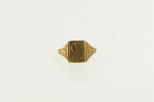 Load image into Gallery viewer, 10K Victorian D Cursive Monogram Child&#39;s Baby Ring Yellow Gold