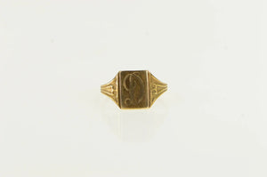 10K Victorian D Cursive Monogram Child's Baby Ring Yellow Gold
