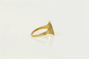 10K Victorian D Cursive Monogram Child's Baby Ring Yellow Gold