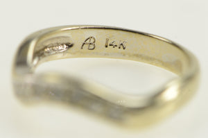 14K Wavy Diamond Curvy Wedding Band Ring Yellow Gold