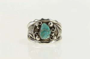 Sterling Silver Native American HY Navajo Turquoise Men's Ring