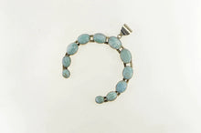 Load image into Gallery viewer, Sterling Silver Native American Larimar Horse Shoe Navajo Pendant