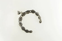 Load image into Gallery viewer, Sterling Silver Native American Larimar Horse Shoe Navajo Pendant
