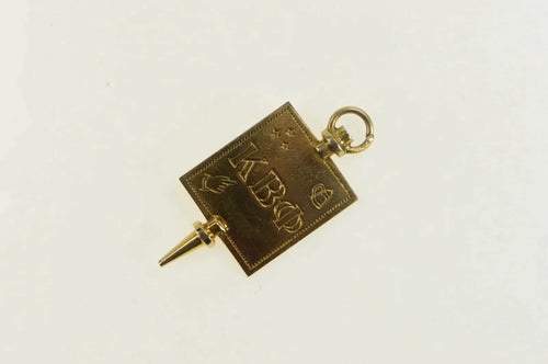 10K Kappa Beta Phi Engraved Fraternity Greek Charm/Pendant Yellow Gold