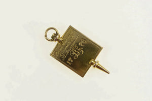 10K Kappa Beta Phi Engraved Fraternity Greek Charm/Pendant Yellow Gold