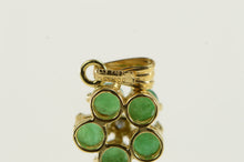 Load image into Gallery viewer, 14K Natural Emerald Flower Diamond Accent Pendant Yellow Gold