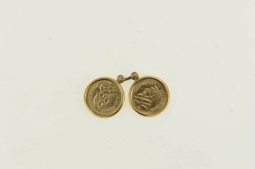 14K 1980 South African Krugerrand Mini Coin Charm/Pendant Yellow Gold