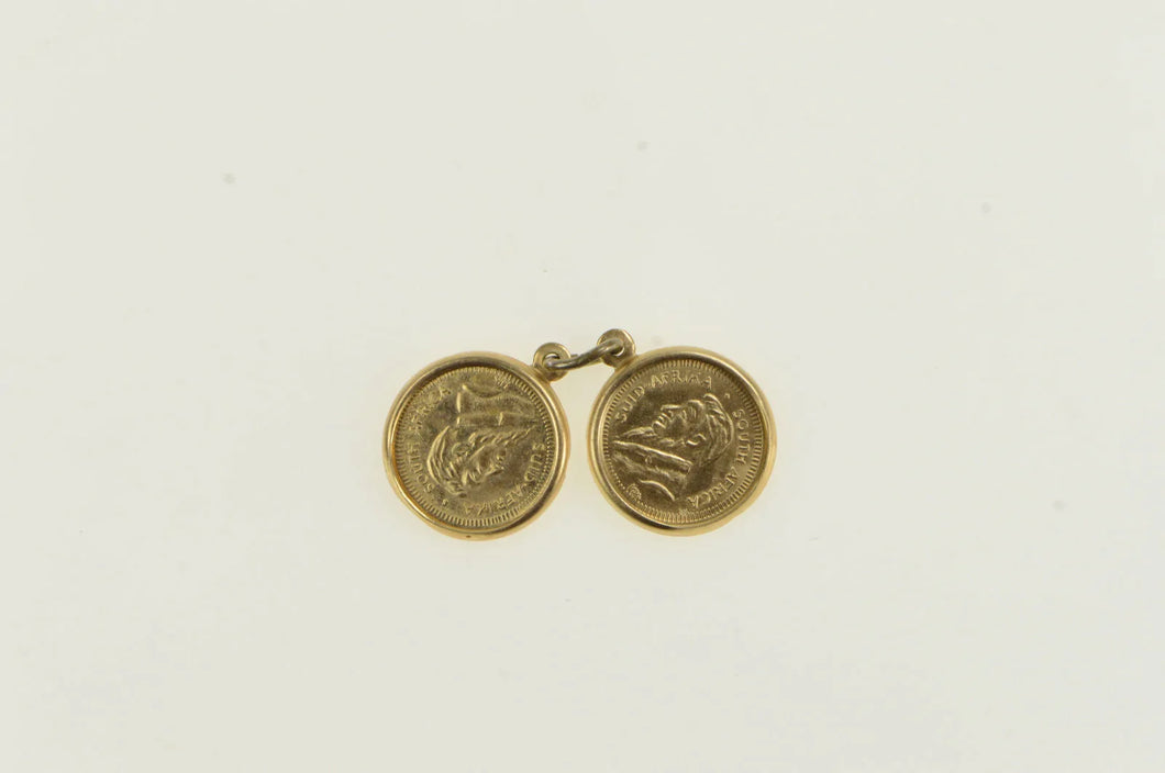 14K 1980 South African Krugerrand Mini Coin Charm/Pendant Yellow Gold