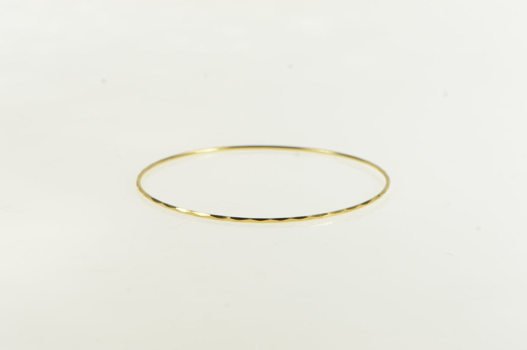 14K Vintage 1.3mm Patterned Simple Bangle Bracelet 8