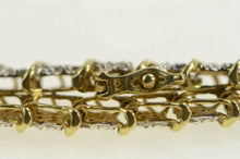 Load image into Gallery viewer, 10K Vintage Diamond Cluster Link Classic Tennis Bracelet 6.5&quot; Yellow Gold