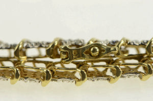 10K Vintage Diamond Cluster Link Classic Tennis Bracelet 6.5" Yellow Gold