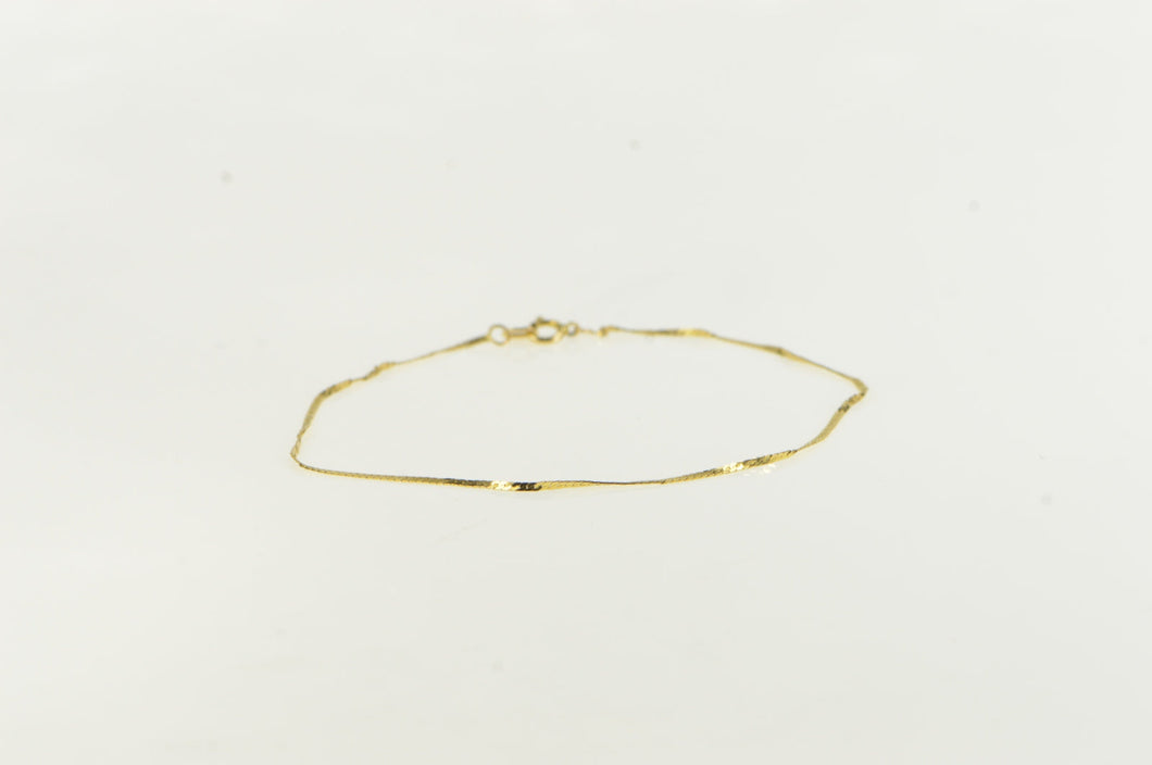 14K 1.0mm Herringbone Vintage Chain Link Necklace 7