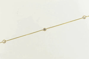 14K By the Yard Vintage Classic CZ Statement Chain Necklace 15" Yellow Gold