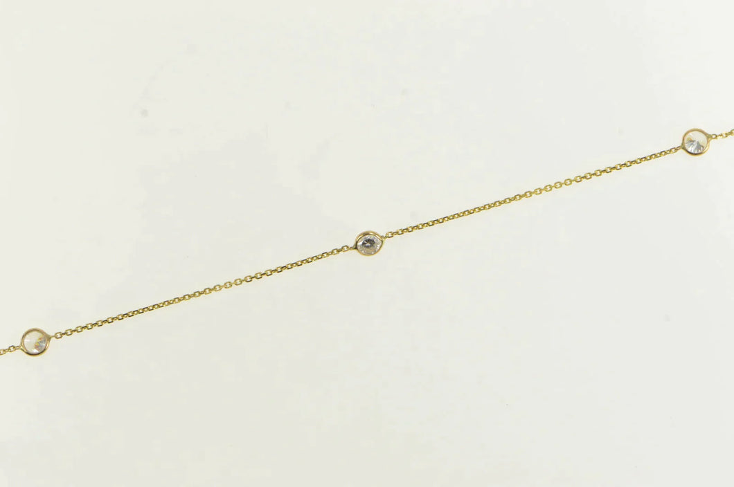 14K By the Yard Vintage Classic CZ Statement Chain Necklace 15