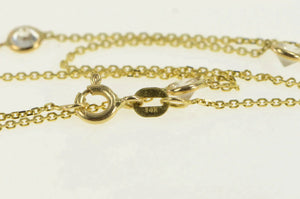 14K By the Yard Vintage Classic CZ Statement Chain Necklace 15" Yellow Gold