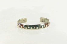 Load image into Gallery viewer, Sterling Silver Gilbert Ortega Southwestern Coral Turquoise Bracelet 6.5&quot;
