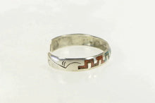 Load image into Gallery viewer, Sterling Silver Gilbert Ortega Southwestern Coral Turquoise Bracelet 6.5&quot;