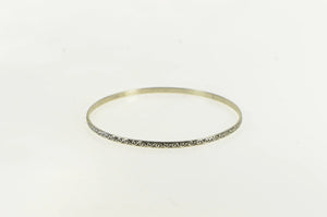 Sterling Silver 3.0mm Scroll Pattern Vintage Bangle Bracelet 7.5"