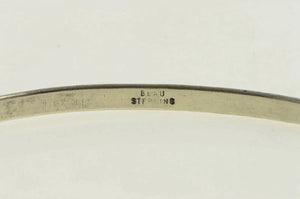 Sterling Silver 3.0mm Scroll Pattern Vintage Bangle Bracelet 7.5"