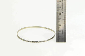 Sterling Silver 3.0mm Scroll Pattern Vintage Bangle Bracelet 7.5"