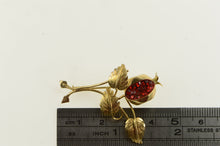 Load image into Gallery viewer, Gold Filled 1960&#39;s Retro Red Rhinestone Fig Symbolic Pin/Brooch